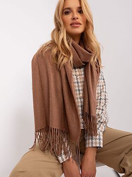 Shawl AT  Warm long scarf with decorative tassels, ideal for winter.   Length 196 cm.
 