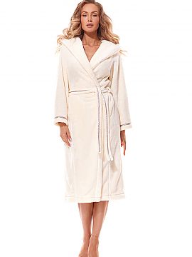 Bathrobe L&L collection  This bathrobe is a combination of comfort and elegance. Its loose and comfortable cut makes it comfortable to wear, and the hood adds a fash