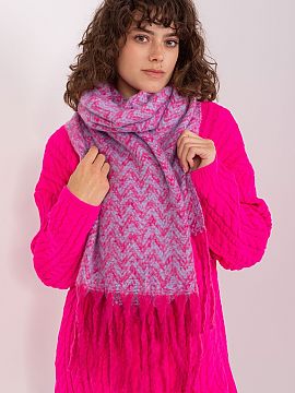 Shawl AT  This long scarf with a geometric pattern is the perfect addition to your fall and winter closet. Made of durable polyester, it is not only p