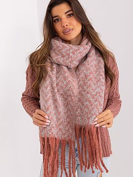 Shawl AT  This long scarf with a geometric pattern is the perfect addition to your fall and winter closet. Made of durable polyester, it is not only p