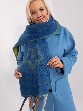 Shawl AT  This long scarf with decorative stripes and interesting patterns is the perfect addition to your autumn-winter closet. Made of durable polye