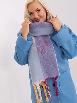 Shawl AT  This long scarf with decorative stripes and interesting patterns is the perfect addition to your autumn-winter closet. Made of durable polye
