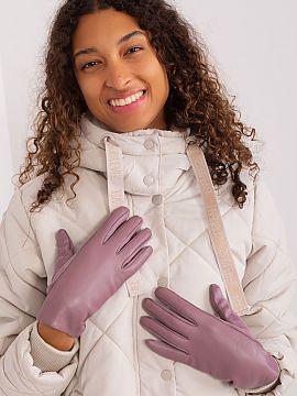 Gloves AT  Elegant women\'s gloves made from a combination of two different materials. The index finger with an embroidered flower, allowing you to ope