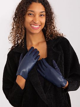 Gloves AT  Elegant women\'s gloves made from a combination of two different materials. The index finger with an embroidered flower, allowing you to ope