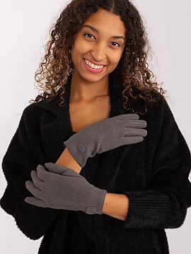 Gloves AT  Elegant women\'s gloves made of smooth insulated material. At the wrists decorative patches. Index finger with embroidered flower, allowing 