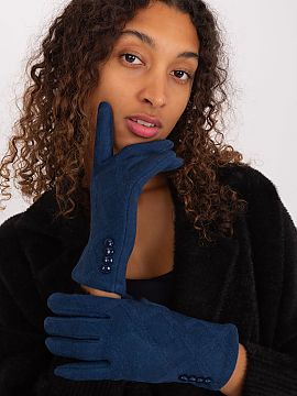 Gloves AT  Elegant women\'s gloves made of fabric with a decorative geometric pattern. At the wrists decorative buttons. Index finger with an embroider