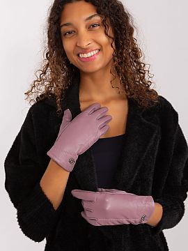 Gloves AT  Elegant women\'s insulated gloves made from a combination of two different materials. The index finger with an embroidered flower, allowing 