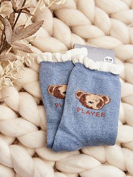 Socks Step in style  Warm women\'s socks ideal for cold days. Model with a patch in the form of a teddy bear. The lightweight ribbing will make them perfectly ad