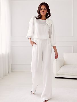 Women trousers Roco Fashion  Elsa pants are made of fine satin fabric, which provides incredible wearing comfort, but also adds elegance to any outfit. The pants have lo