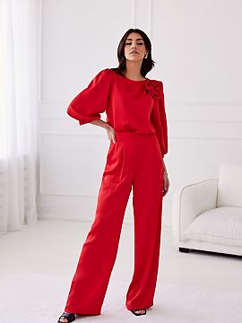 Women trousers Roco Fashion  Elsa pants are made of fine satin fabric, which provides incredible wearing comfort, but also adds elegance to any outfit. The pants have lo