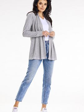 Cardigan awama  A cute, loose sweater with a shawl collar, perfect for spring and summer evenings. It is a straight cut product, which comes with a belt mad
