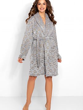 Bathrobe Momenti Per Me  Women\'s long-sleeved bathrobe with a tie belt. Bathrobe with large slip pockets. The bathrobe is made of pleasant to the touch, soft materi