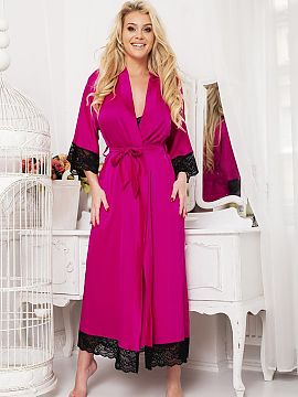 Bathrobe Kalimo  Long, satin dressing gown in a luxurious Sumatra edition. Made of delicate, flowing satin that gracefully follows the movements of its owner