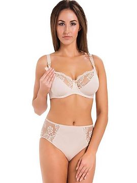 Nursing bra Teyli  Cotton nursing bra, beige made of cotton with the addition of Lycra fiber. This is a soft bra, that is, a soft, underwired bra with a higher