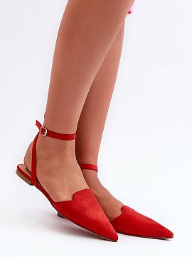 Ballet flats Step in style  Women\'s ballerinas made of eco-suede are an elegant and stylish choice for any occasion. They are characterized by pointed toes. They faste