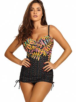 Swimsuit two piece Barontex  Two-piece tankini swimsuit combines style with comfort. The patterned chemise with padded cups, without underwire, provides comfort and acce
