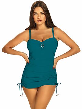 Swimsuit two piece Barontex  Fashionable and elegant beach set with a tankini cut, consisting of a T-shirt and bottoms, looks gorgeous in person. The model impresses wit