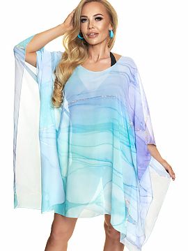 Beach tunic Irall  An airy and delicate tunic made of patterned chiffon. Perfect for the beach and beyond. Inserted through the head. Quick-drying. Made in Pol