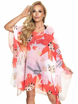 Beach tunic Irall  An airy and delicate tunic made of patterned chiffon. Perfect for the beach and beyond. Inserted through the head. Quick-drying. Made in Pol