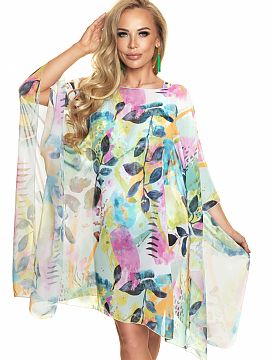 Beach tunic Irall  An airy and delicate tunic made of patterned chiffon. Perfect for the beach and beyond. Inserted through the head. Quick-drying. Made in Pol