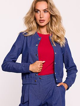 Jacket Moe  Stylish women\'s bomber jacket made of high-quality cotton fabric. Fastened with practical snaps, which ensures easy putting on and taking o