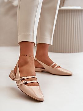 Ballet flats Step in style  Women\'s ballet flats made of eco-leather. Set on a low heel. Almond-shaped toes. Open heel. Soft insole will provide comfort at every step.