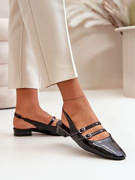 Ballet flats Step in style  Women\'s ballet flats made of eco leather. Set on a low heel. Almond-shaped toes. Open heel. Soft insole will provide comfort on every step.