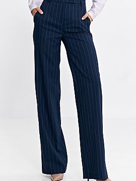Trousers Nife  Women\'s tailored fit pants are made of elegant fabric with subtly contrasting tennis-type stripes for a chic look. The high rise accentuate
