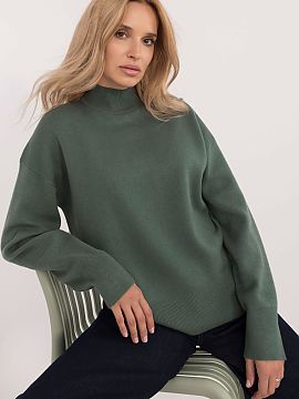 Jumper Sublevel  This casual style half turtleneck sweater is made from a high-quality blend of viscose, polyester and polyamide for softness and comfortable