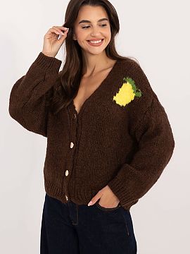 Cardigan Italy Moda  Women\'s casual sweater ideal for everyday occasions. It features an original print located on the back and a subtle small print on the fron