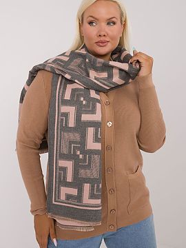 Shawl AT  Stylish scarf with a length of 190 cm, made of soft and pleasant to the touch viscose. It is distinguished by a geometric pattern that adds 