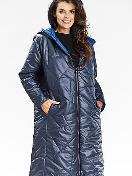 Coat awama  Double-sided hooded coat with zipper. This double-sided hooded coat is the perfect combination of elegance and functionality. Thanks to the 