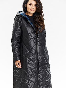 Coat awama  Double-sided hooded coat with zipper. This double-sided hooded coat is the perfect combination of elegance and functionality. Thanks to the 