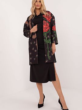 Coat Italy Moda  Women\'s unbuttoned transitional coat, perfect for everyday outings and for work, in a casual style. The coat is made of lightweight materia