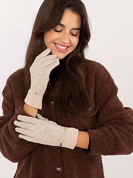 Gloves AT  Gloves made of smooth, ribbed material, providing warmth and a stylish look on colder days. Finished with an elastic welt, they fit perfectl