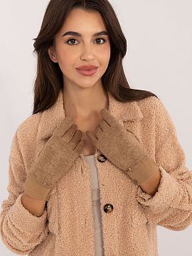 Gloves AT  Gloves made of smooth, ribbed material, providing warmth and a stylish look on colder days. Finished with an elastic welt, they fit perfectl