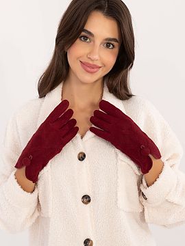 Gloves AT  Elegant women\'s gloves made of insulated smooth material. At the wrists decorative button and slit. The index finger with an embroidered fl