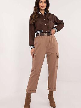 Women trousers Och Bella  Women\'s cargo pants with a casual character, ideal for both everyday and work. Made from a blend of cotton, polyamide and elastane, they pr