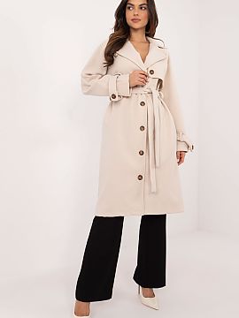 Coat Och Bella  This timeless trench is a must-have in every woman\'s closet. Made of high-quality polyester, it is durable and resistant to changing weathe