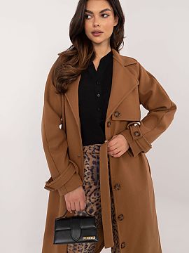 Coat Och Bella  This timeless trench is a must-have in every woman\'s closet. Made of high-quality polyester, it is durable and resistant to changing weathe