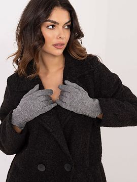 Gloves AT  Elegant women\'s gloves made of insulated smooth material. Decorative buttons at the wrists. Index finger with embroidered flower, allowing 