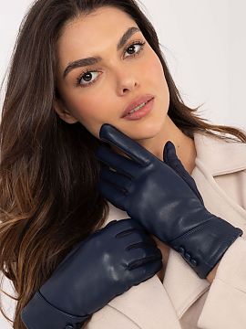 Gloves AT  Elegant women\'s gloves made of insulated material combined with ecological leather. At the wrists decorative buttons. Index finger with an 