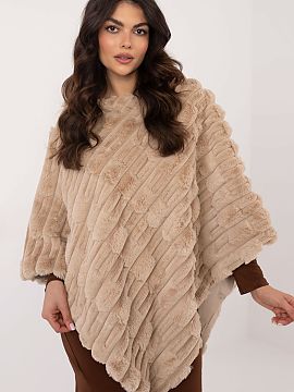 Poncho AT  This poncho is a combination of casual style, comfort, and the charms of a varied material texture. The poncho is a perfect choice for every
