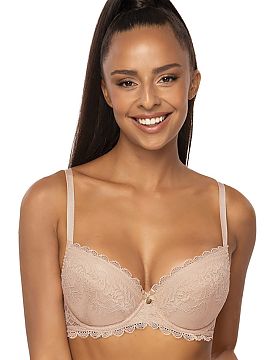Push up Mat  Elegant push-up bra.
- made of lace with a floral motif
- removable padding for enlargement
- inner cup lined with cotton
- bow with decorat