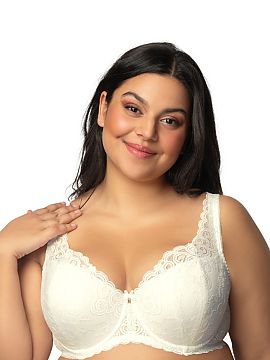 Padded bra Mat  Unusual bra Natalie Big. Available in large sizes. Beautifully emphasizes the cleavage, perfectly collects the bust. Thanks to a wide, decor