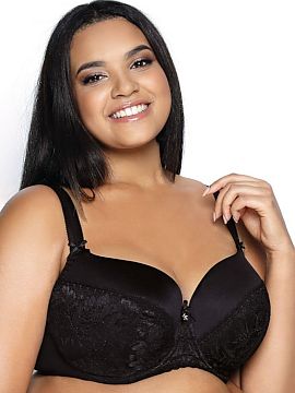 Padded bra Mat  Captivating and elegant Hannah bra with padded cups. Available in deep black and flawless white, which gives the bust a natural, alluring sh
