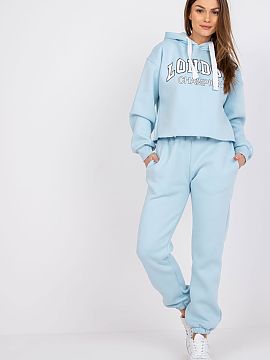 Set Ex Moda  Casual tracksuit set, consisting of a sweatshirt and pants, is perfect for everyday stylizations. The sweatshirt with a print on the front a