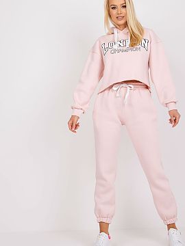 Set Ex Moda  A casual tracksuit set consisting of a hoodie and pants is the perfect choice for everyday stylizations. The hoodie with a print on the fron