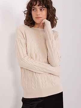 Jumper AT  The women\'s sweater pulled over the head is a perfect choice for everyday wear. The classic round neckline and long sleeves provide comfort