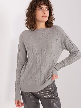 Jumper AT  The women\'s sweater put on over the head is a perfect choice for everyday wear. The classic round neckline and long sleeves provide comfort